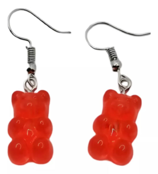 Set X2 Caravanas Con Forma Ositos Gomitas Estilo Veraniego