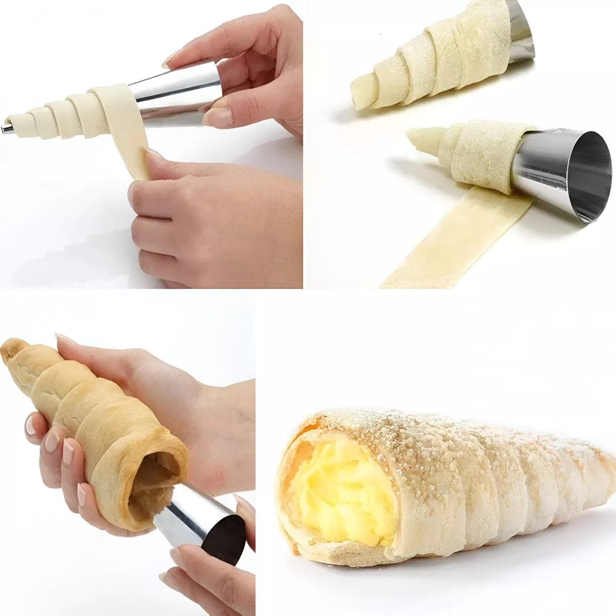 6 Moldes Para Cañones Cannoli Conos Helados Repostería