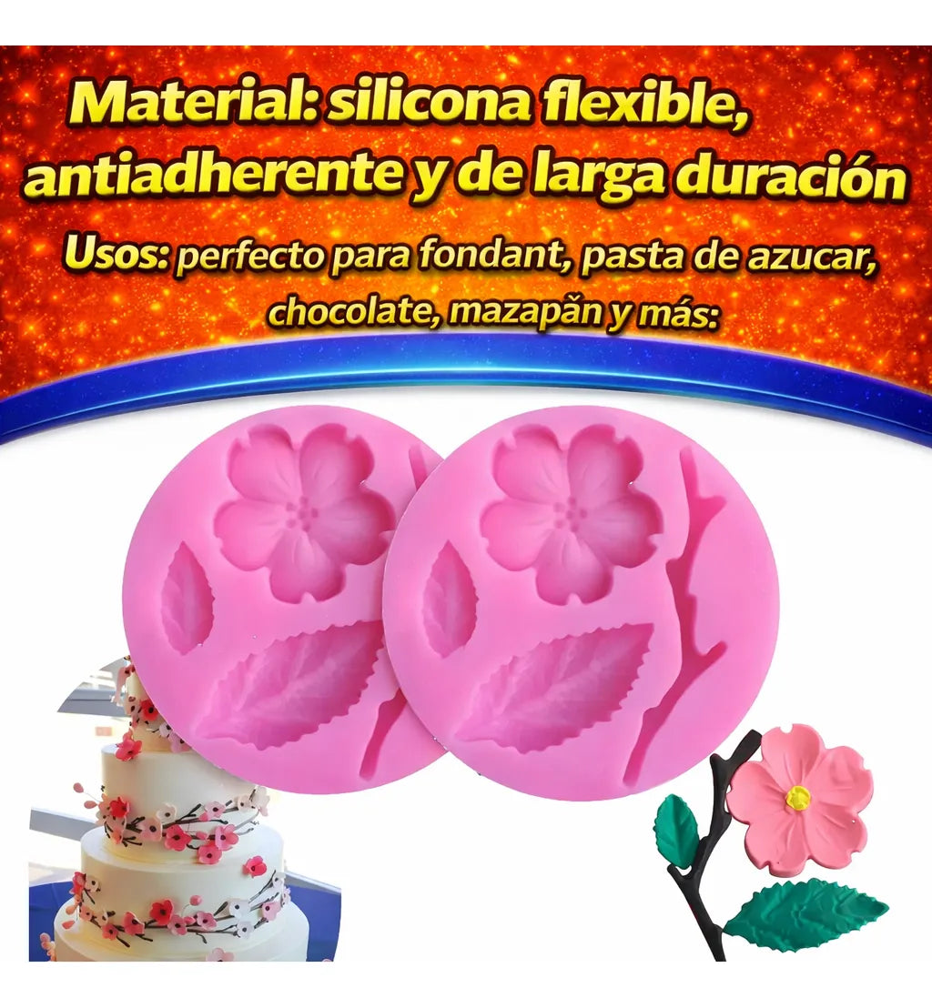 Molde De Silicona Ramas Y Flor R-030