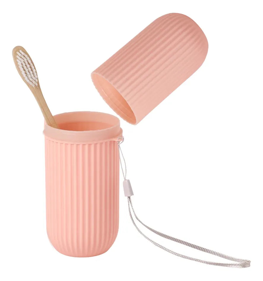 Porta Cepillo De Dientes Y Pasta Rosa Calm Con Tira fede adel 12