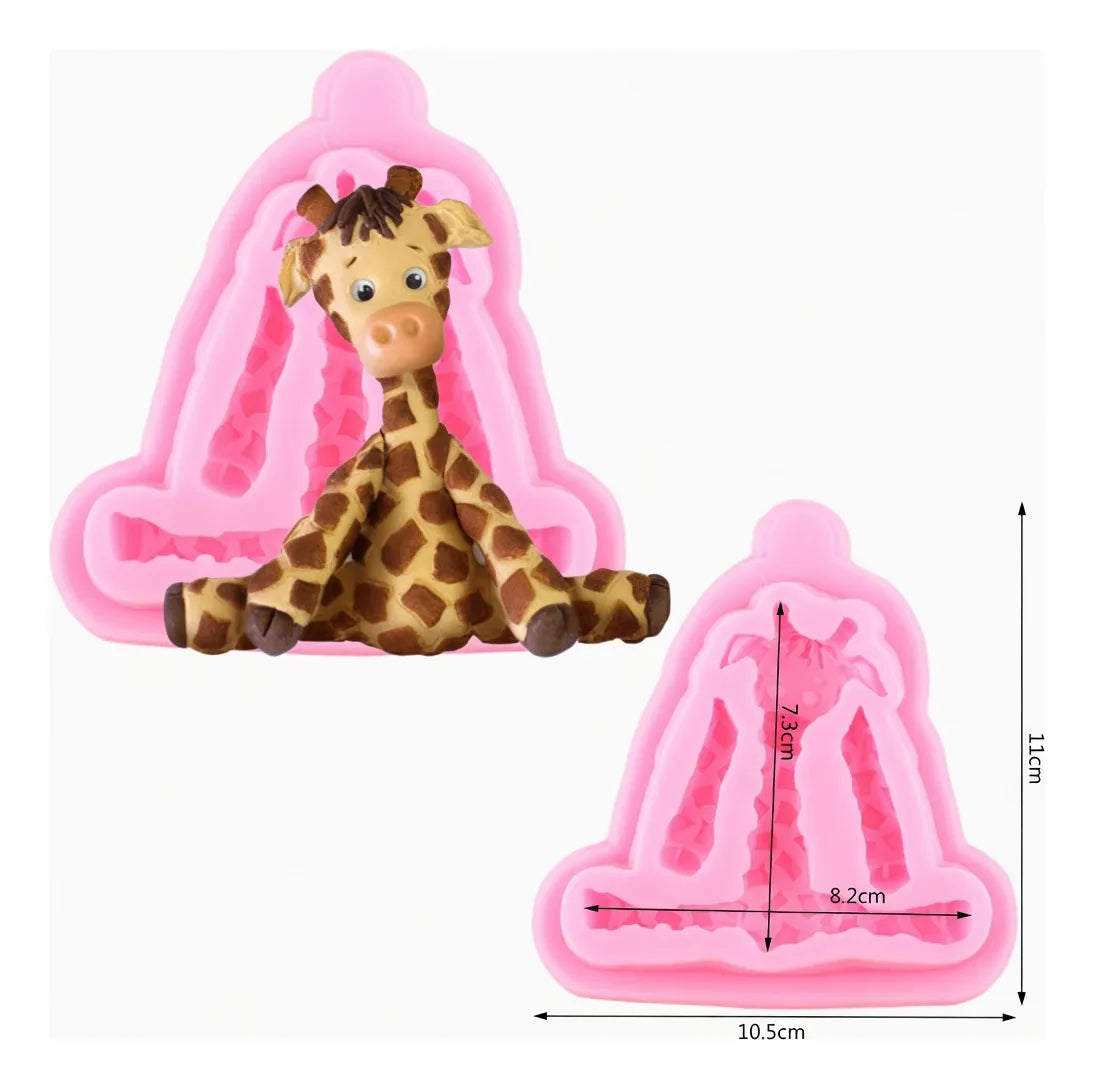 Molde Silicona Jirafa Sentada Ideal Decoracion Torta R-015