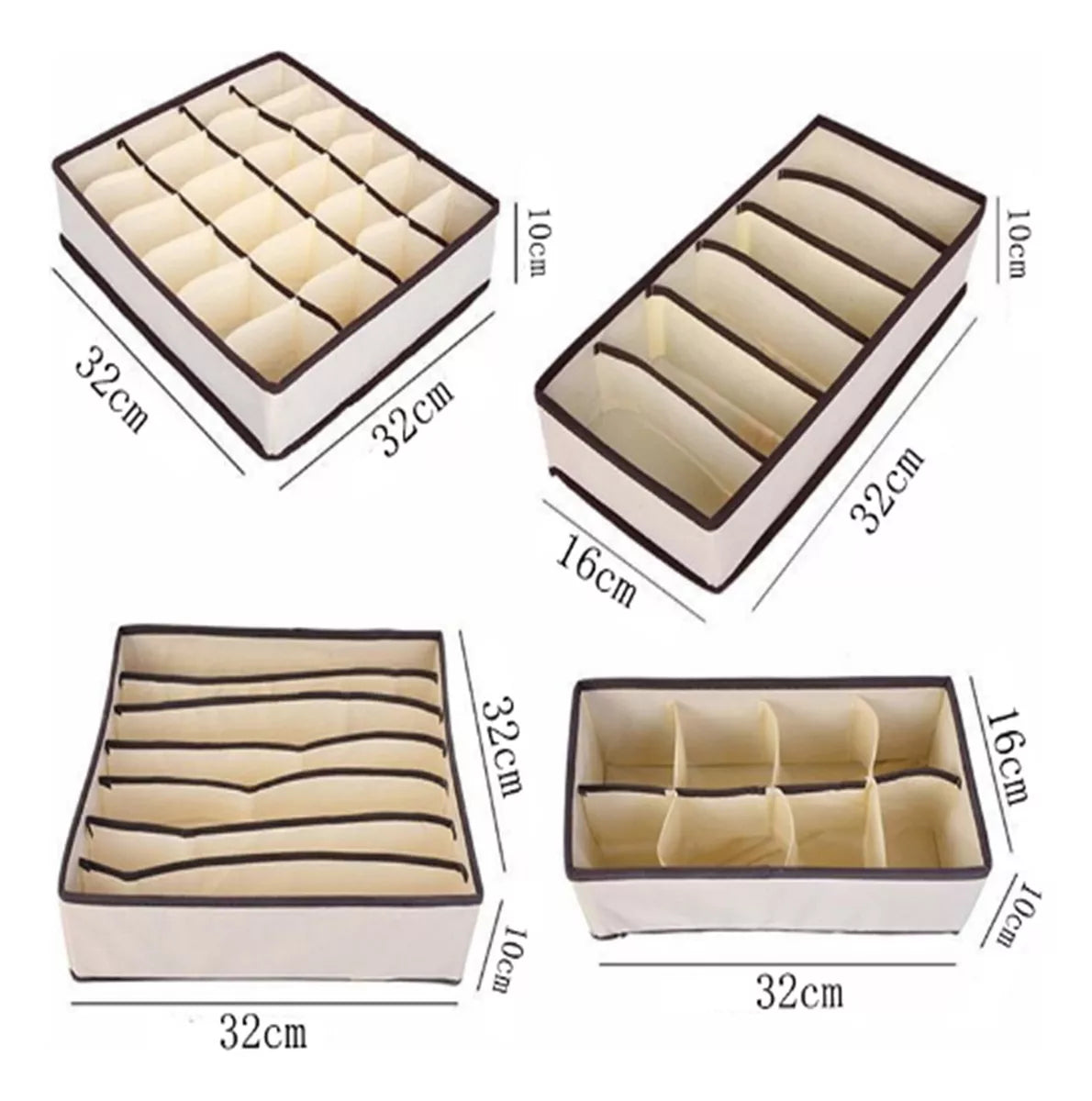 Set Organizador Ropa Interior Almacenamiento 4 Piezas Ropero