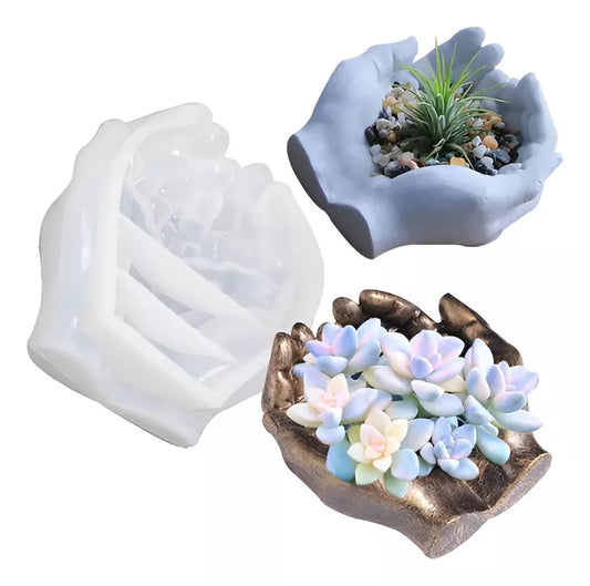 Molde De Manos Maceta Jardin Decoracion Hogar Plantas