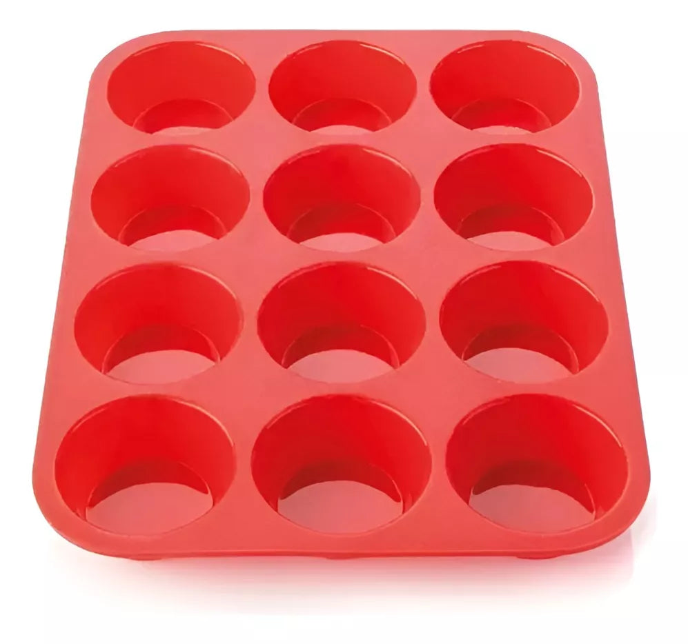 Molde Silicona Para Muffins 12 Huecos
