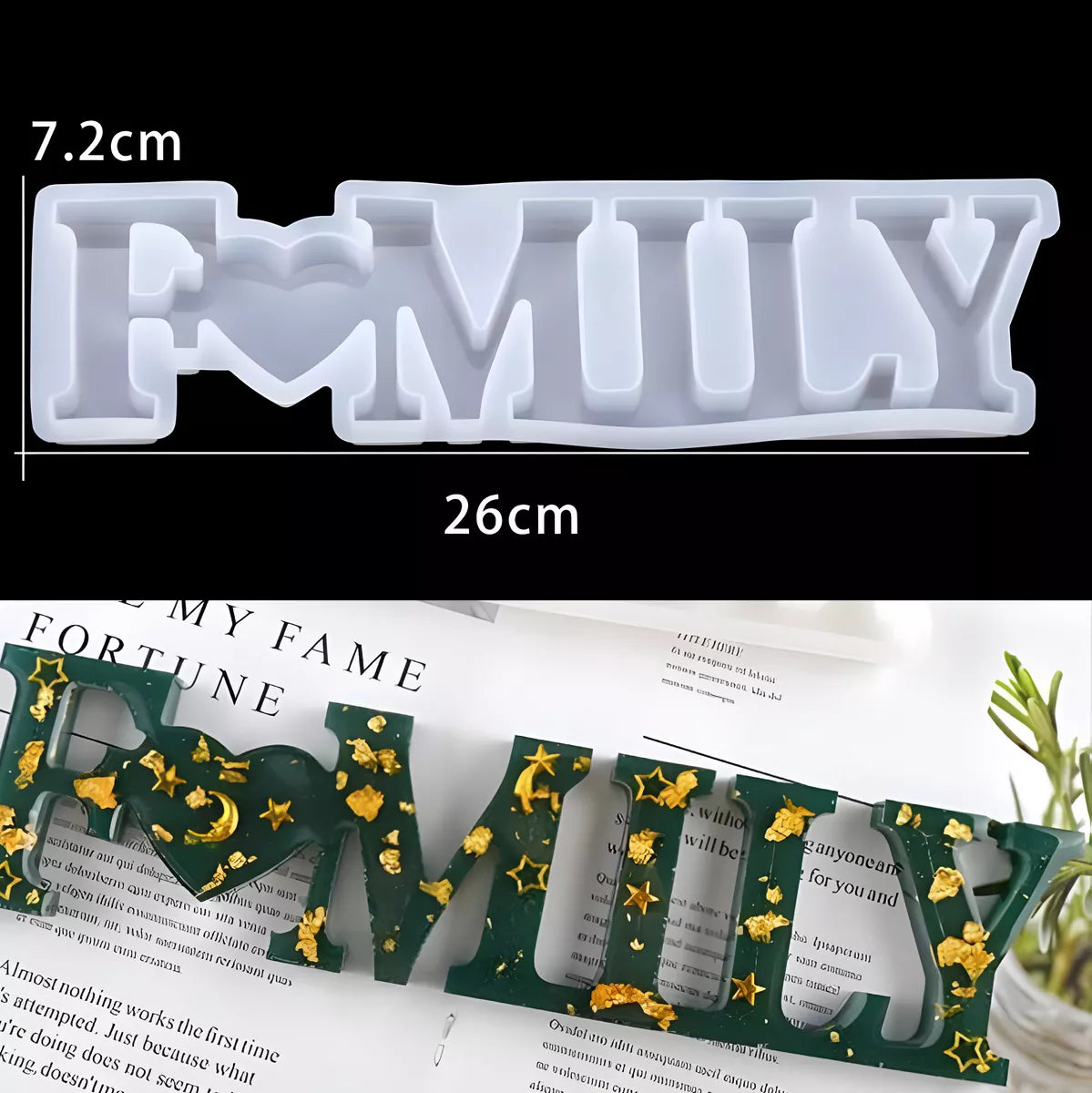 Molde De Resina Epoxi Letras Family Ideal Decoracion Hogar