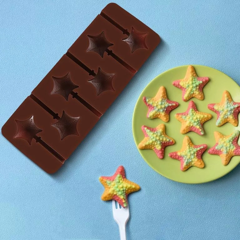 Molde De Silicona Para Chupetines Forma Estrella de Mar