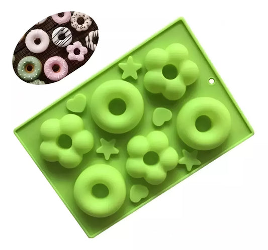 Molde Silicona Para hacer Donas 6 Cavidades Antiadherente formas divertidas