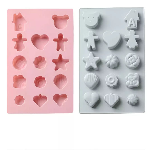 Molde De Silicona Para Fondant Formas Variadas Estrella Flor