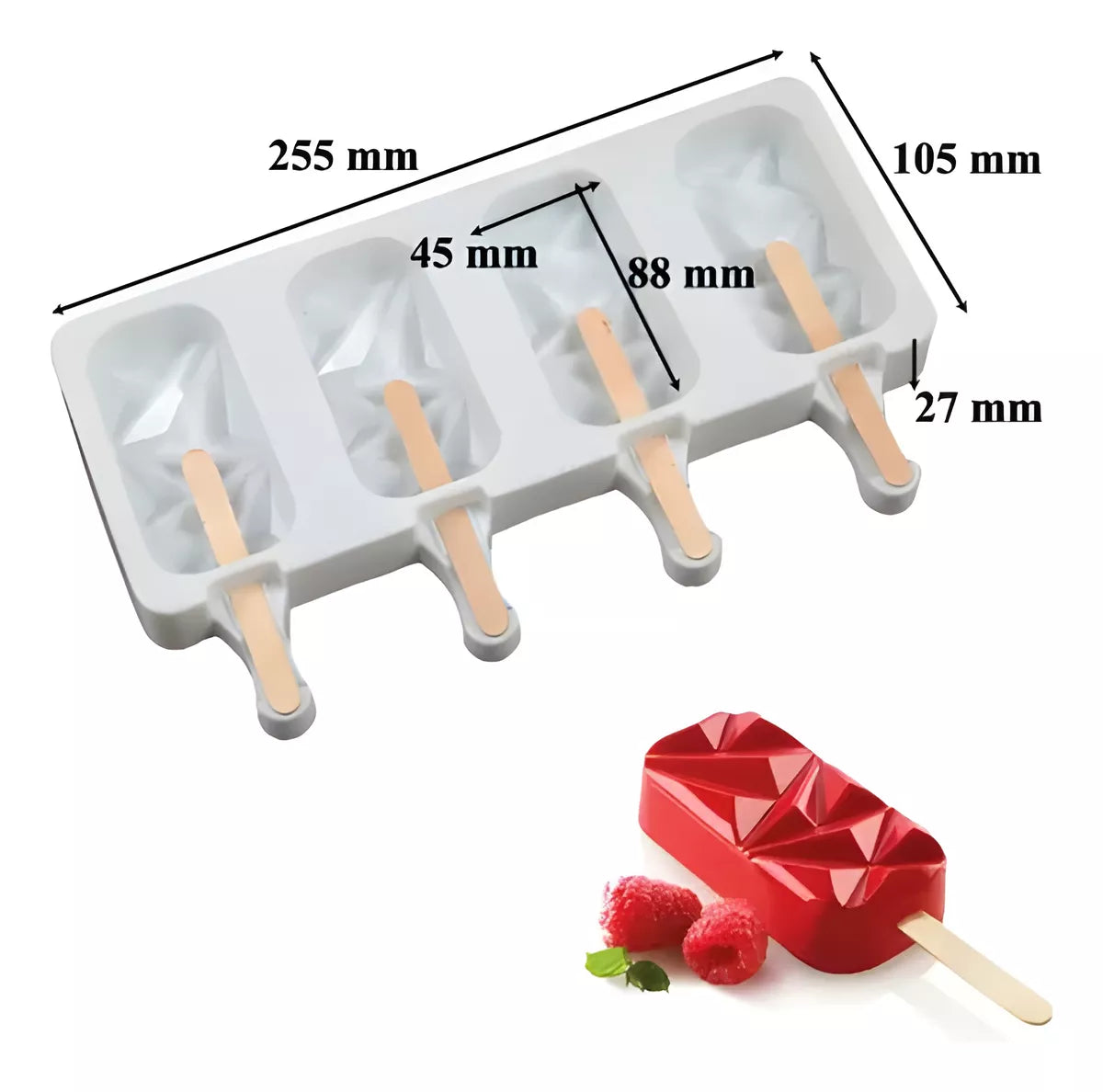 Molde de silicona para hacer helados Forma Divertida + 50 palitos de regalo