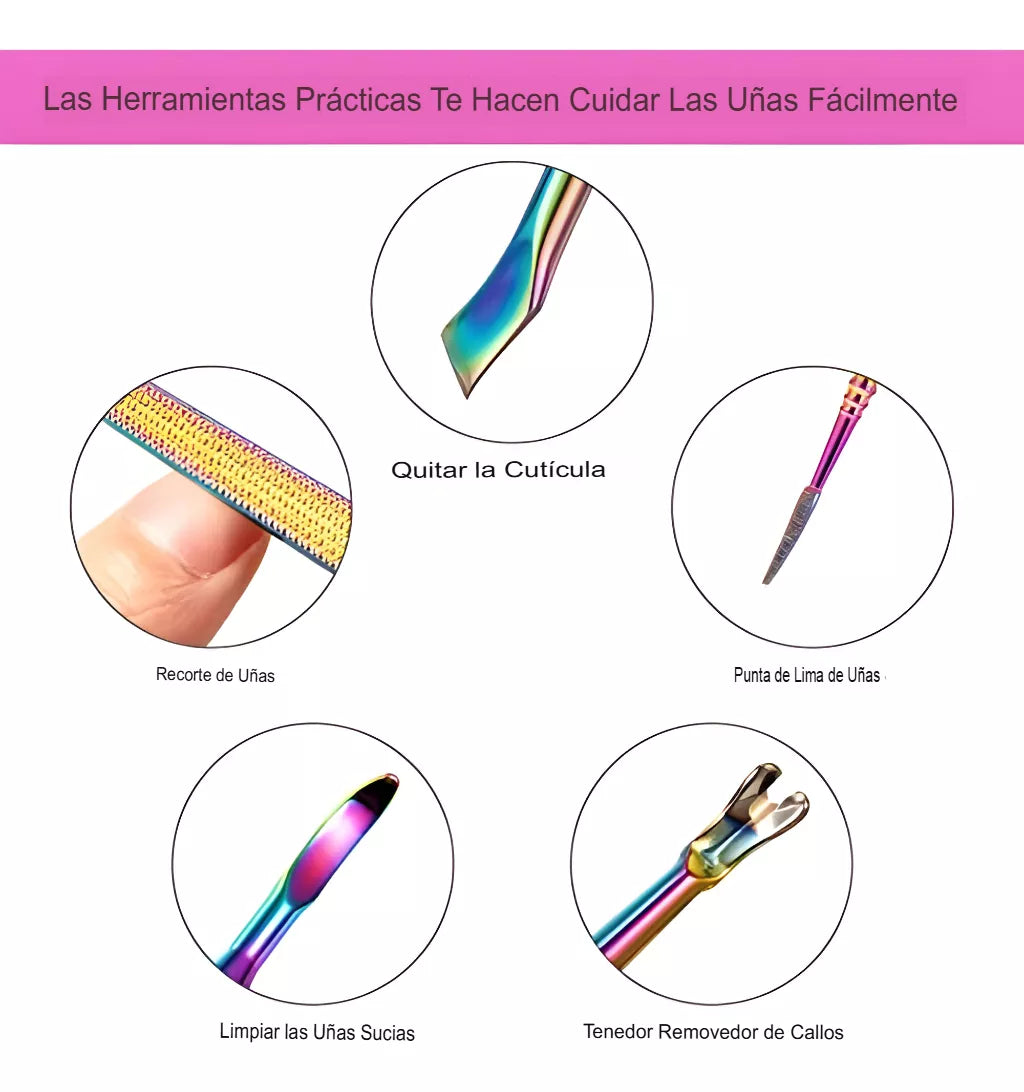 12 Piezas De Alicates Para Cutículas Y Kit De Uñas Encarnada FEDE-004