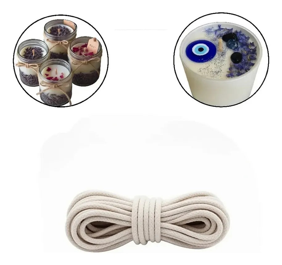 Pabilo Para Velas Grueso X1mt Diametro 5mm Ideal Velones
