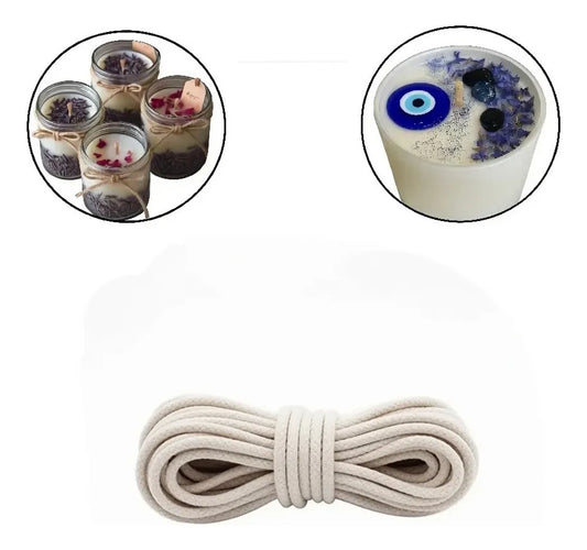 Pabilo Para Velas Grueso X1mt Diametro 5mm Ideal Velones