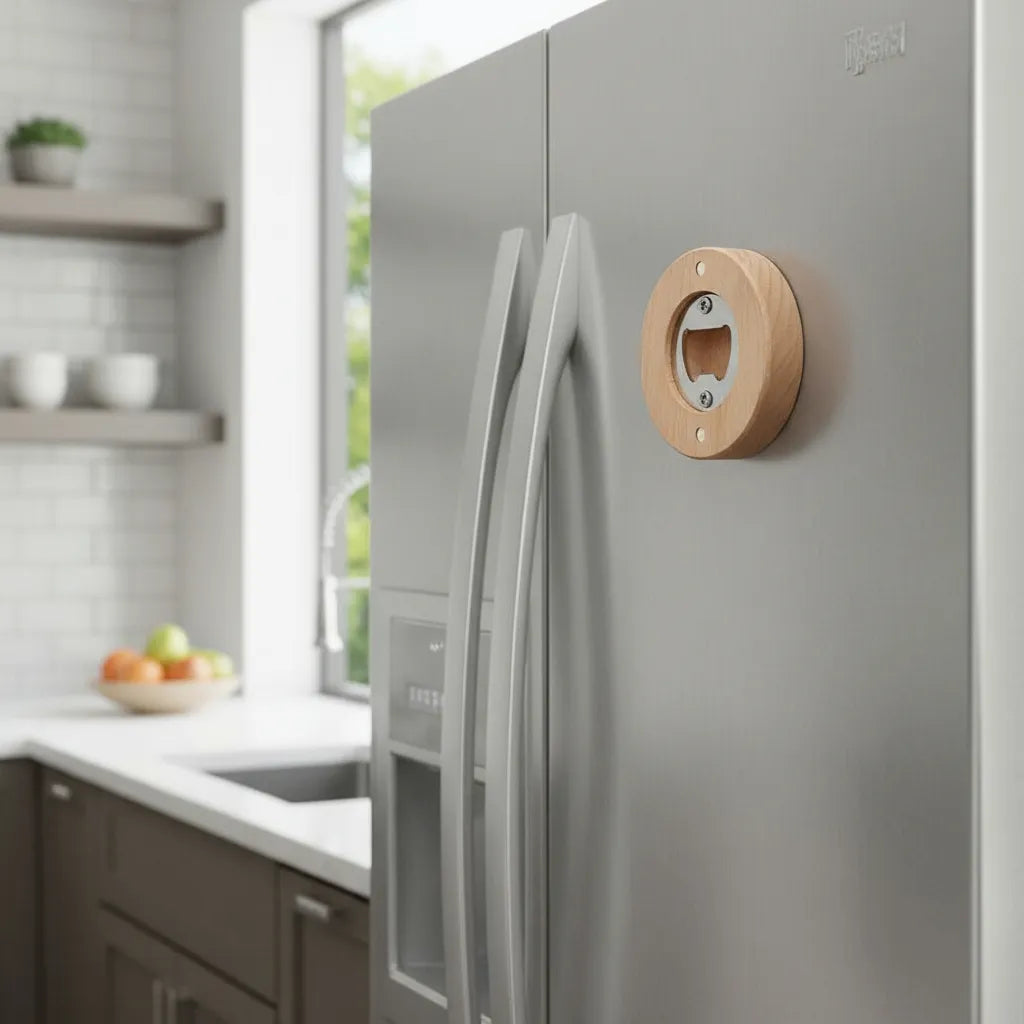 Destapador Abre Botella De Bambu Imantado Ideal Heladera