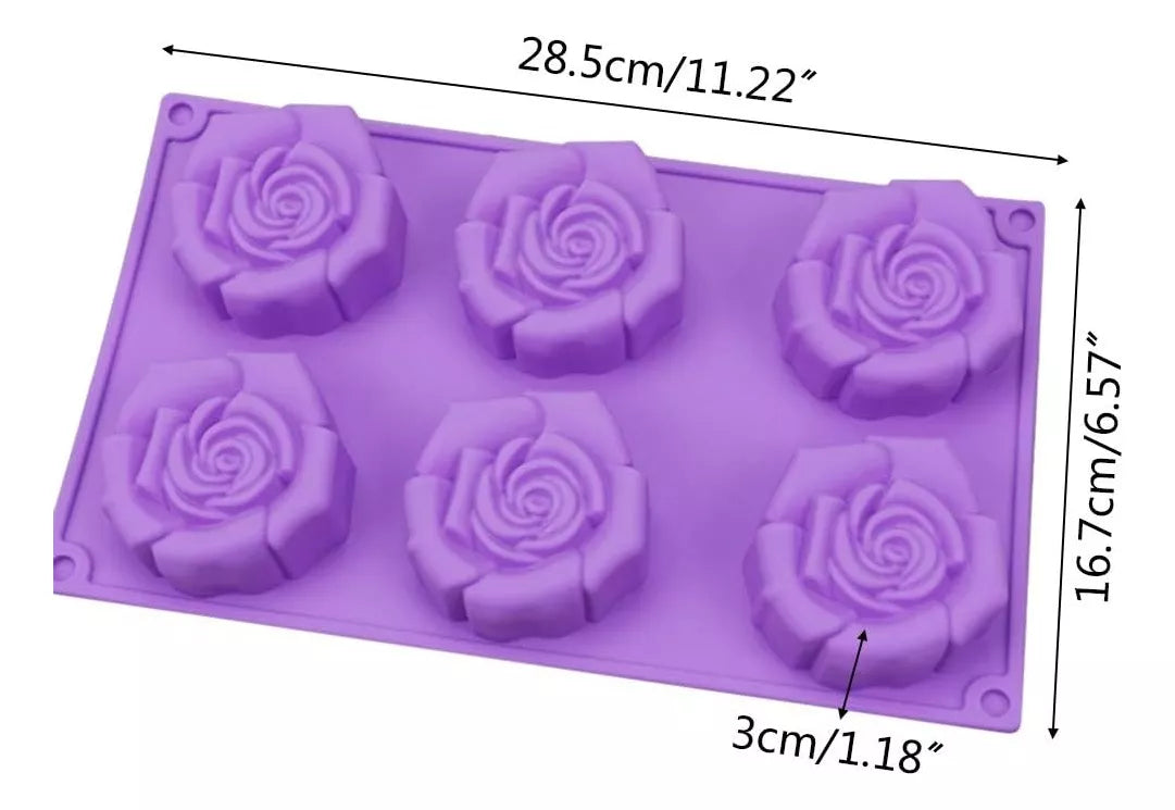 Molde De Silicona Flor Grande Antiadherente Decoración