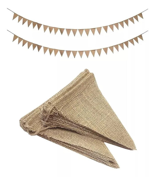 Banderin Arpillera ideal decoracion Casamientos Eventos Bodas 3.7mt
