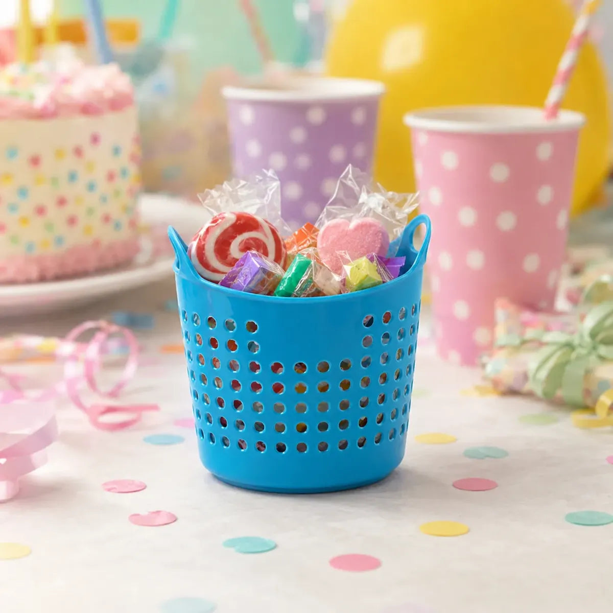 Canastita Plastica Souvenir Sorpresitas Multiuso X 10 Un Celeste
