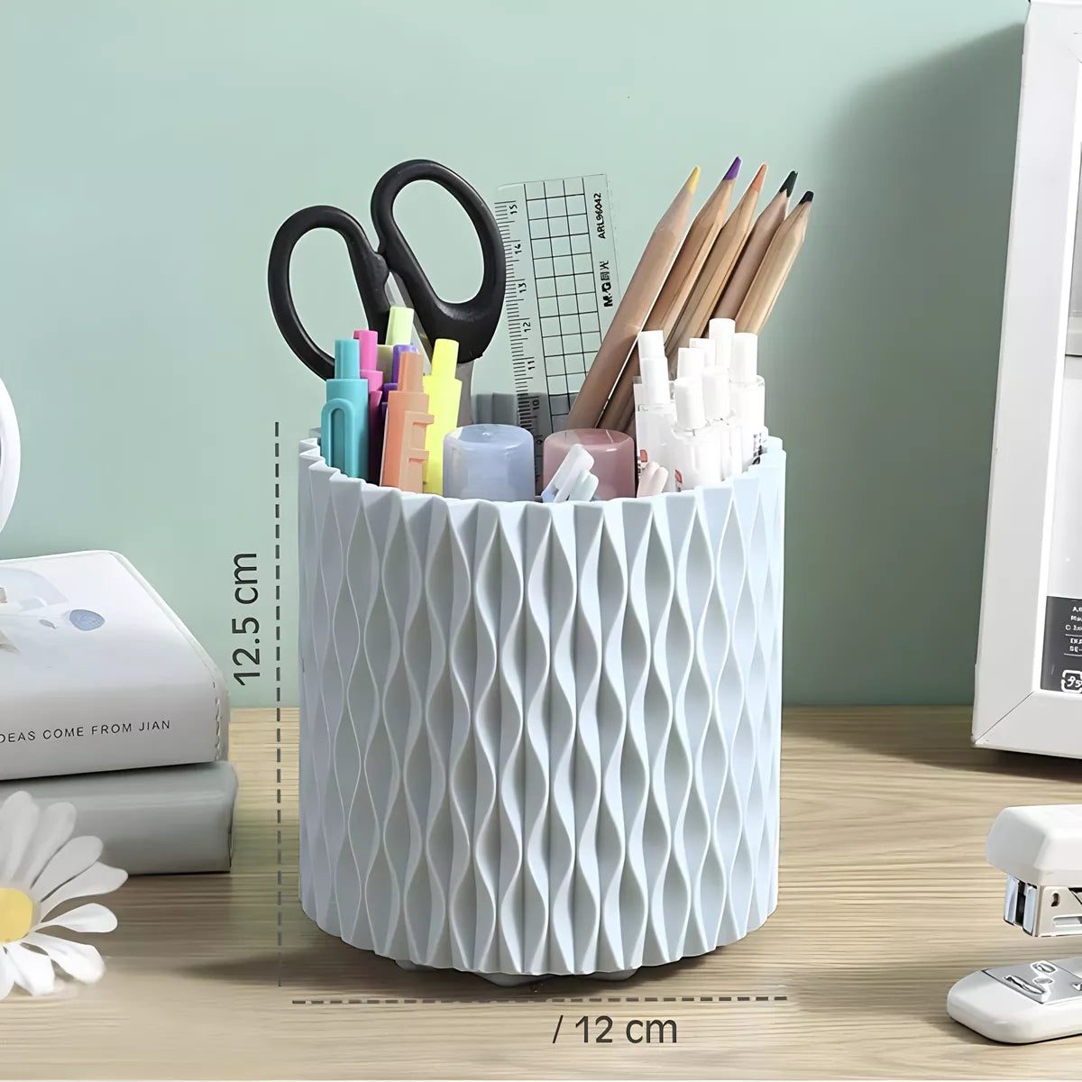 Organizador De Maquillaje O Pinceles Giratorio 360° Moderno VERDE AGUA