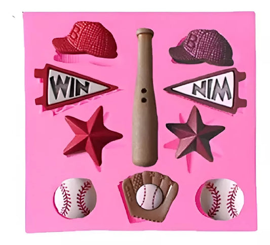 Molde De Silicona Deportes Gorros Guantes Decoracion Tortas R-042