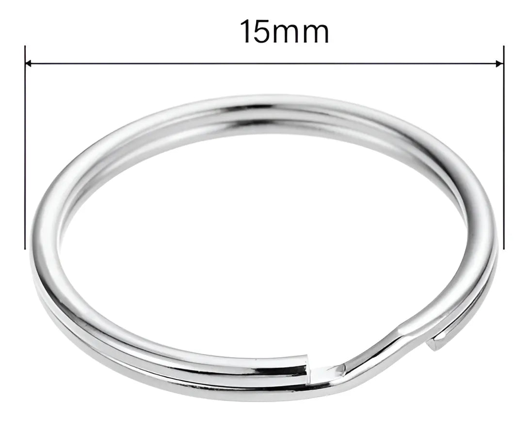 100 Aros Metal Argolla 15mm Ideal Llaveros Gruesos Plateado