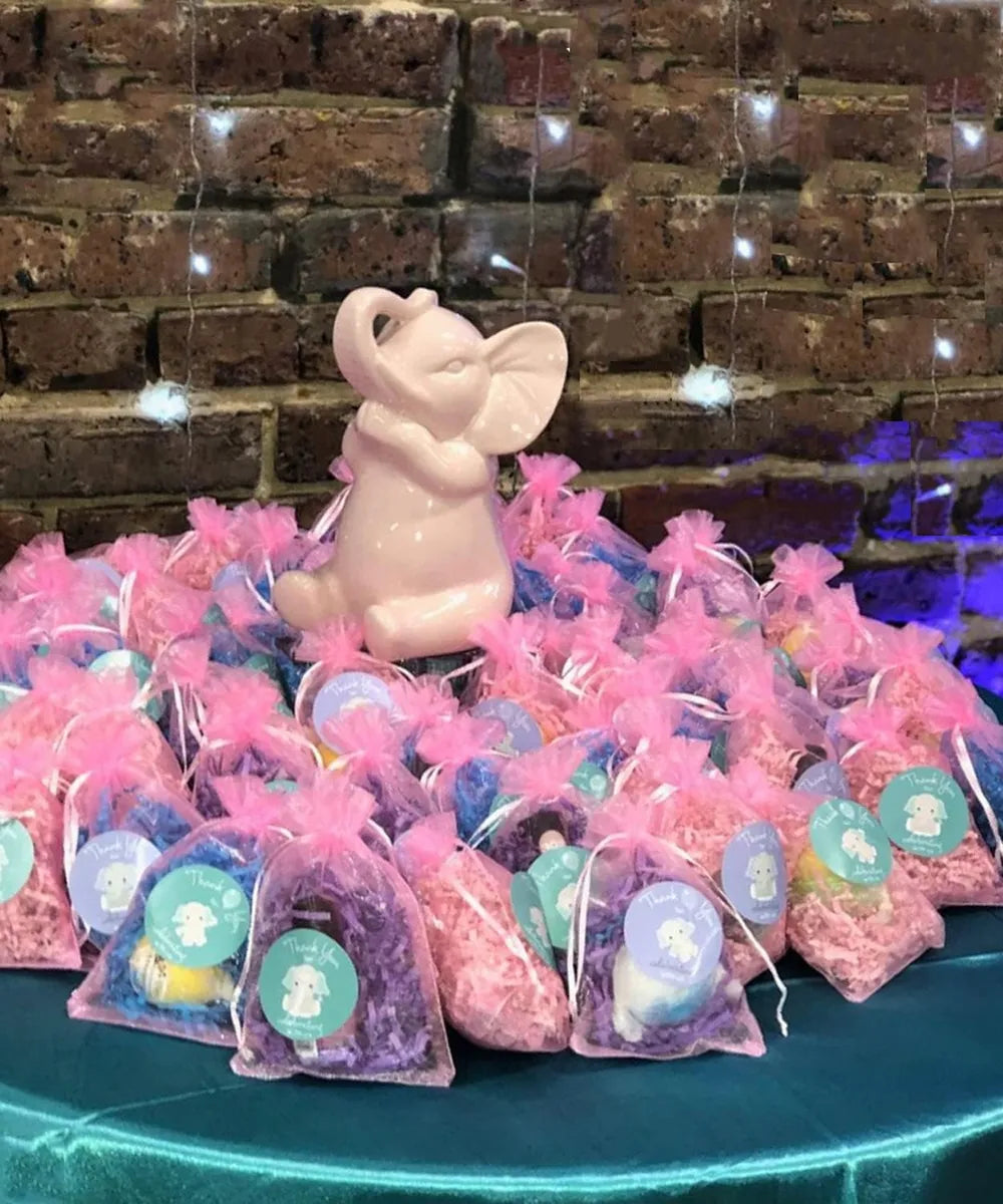 Bolsas Bolsitas De Organza Sorpresitas rosada Pack X50 7x9cm