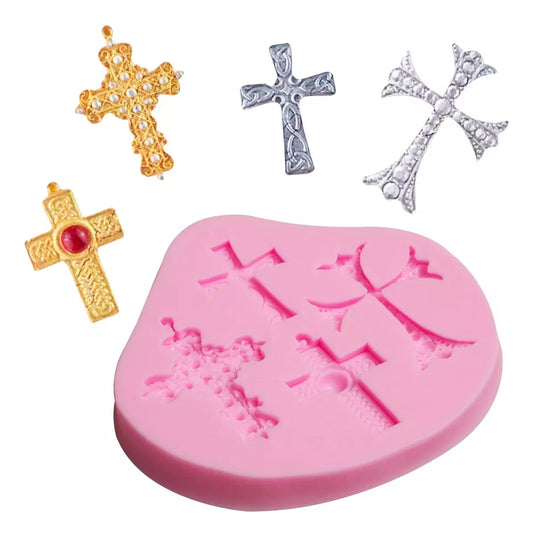 Molde De Silicona Cruces Decoracion De Tortas SKU R-050