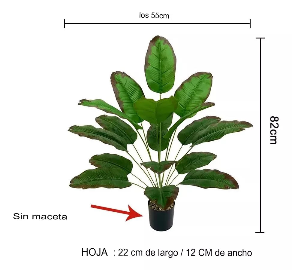 Planta Artificial 80 Cm Hoja Tropical Palmera Banano