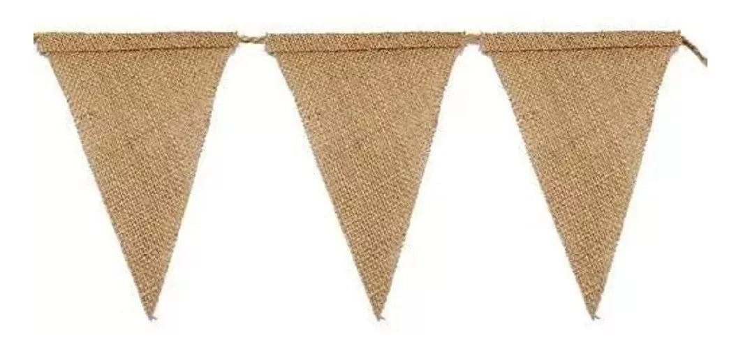 Banderines Guirnalda Arpillera Vintage Fiestas Hogar 2.8m 5u