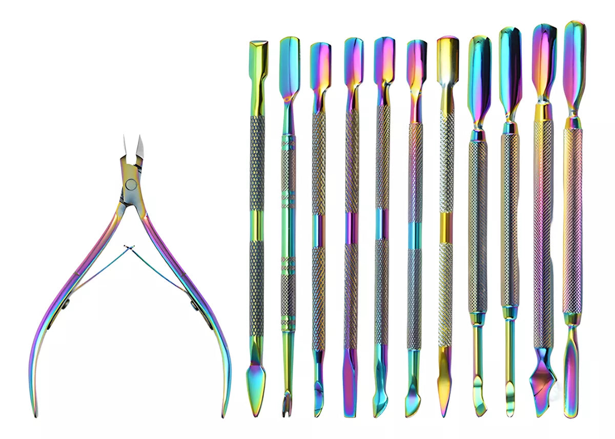 12 Piezas De Alicates Para Cutículas Y Kit De Uñas Encarnada FEDE-004