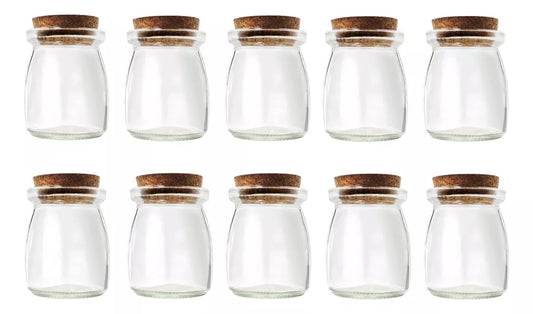Frascos de vidrio con tapa de corcho de 100ml pack x10 Unidades