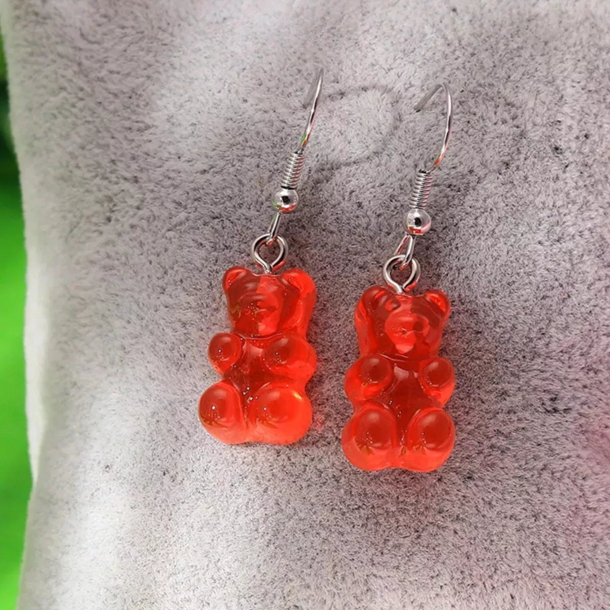 Set X2 Caravanas Con Forma Ositos Gomitas Estilo Veraniego