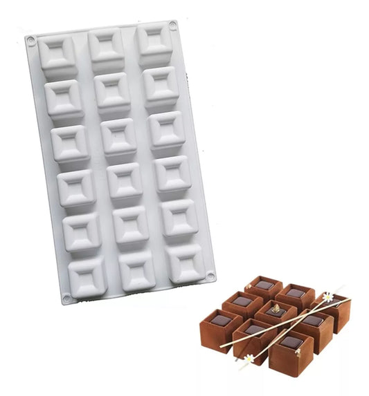 Molde De Silicona Para Bombones Chocolate Cuadrados