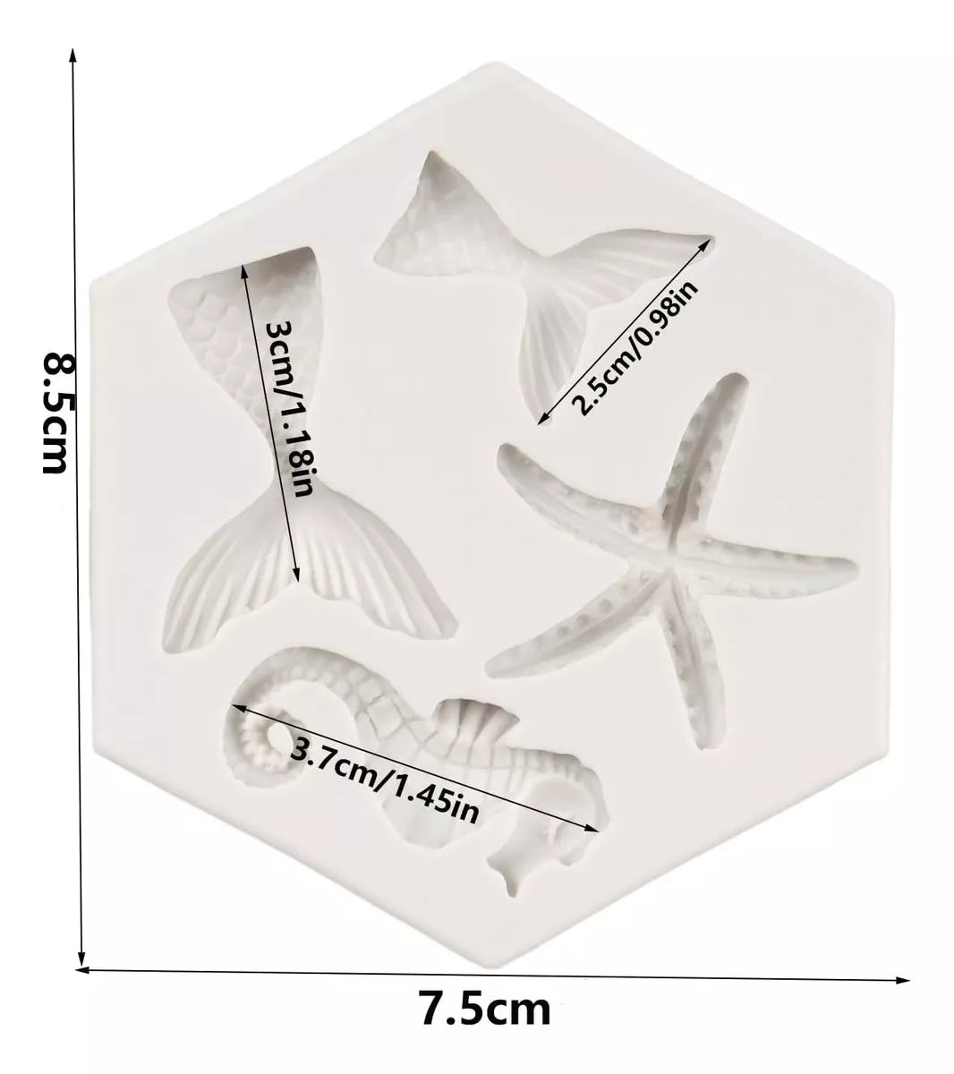 Molde De Silicona Animales Marinos Fondant Reposteria