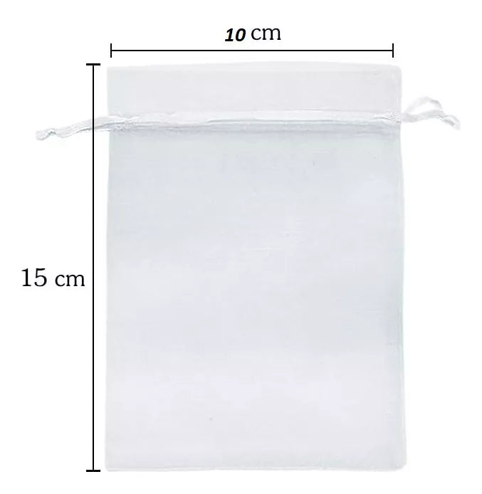 Bolsita Organza Blancas 10x15 Cm 50 Unidades