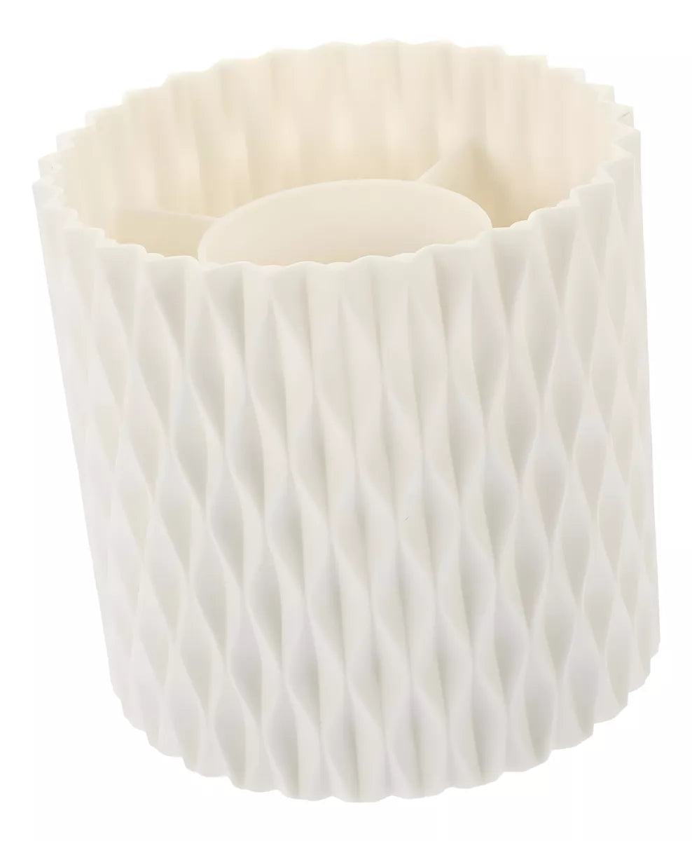 Organizador De Maquillaje O Pinceles Giratorio 360° Moderno BLANCO
