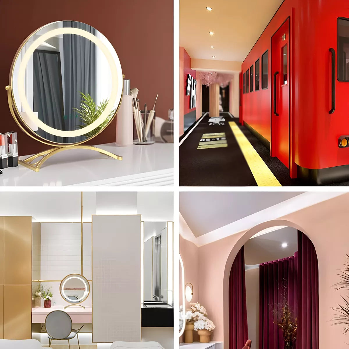 Espejo De Maquillaje Luces Led 360° Regulable 3 Colores