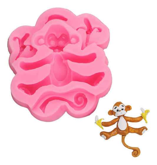 Molde Silicona Mono Con Banana Ideal Decoracion Torta R-023