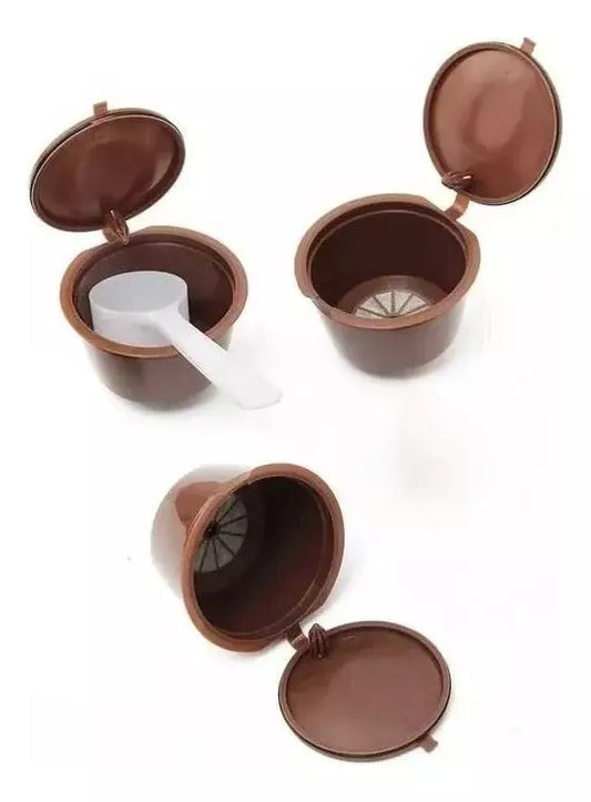 Capsulas Reutilizables Maquinas Dolce Gusto Café X3 unidades + cuchara y cepillo