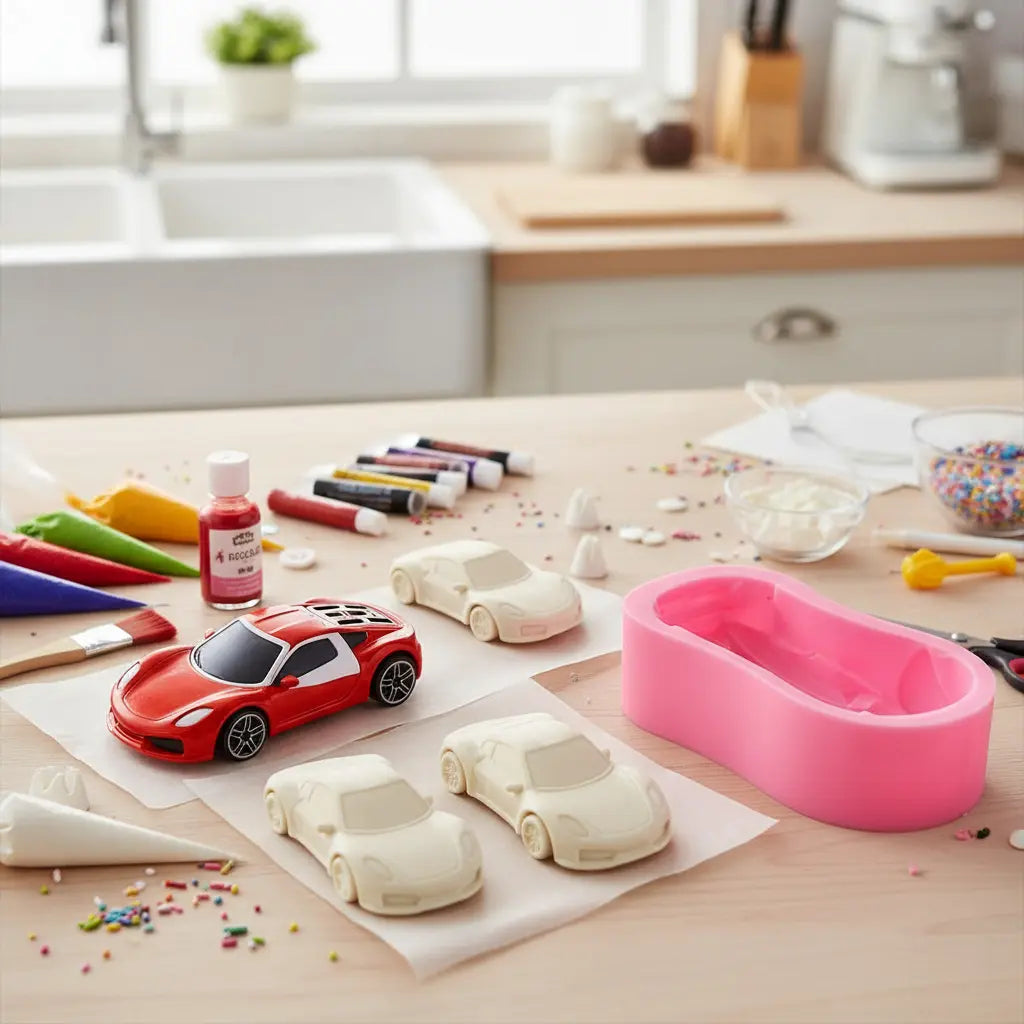 Molde Silicona Auto Para Fondant Antiadherente R-022