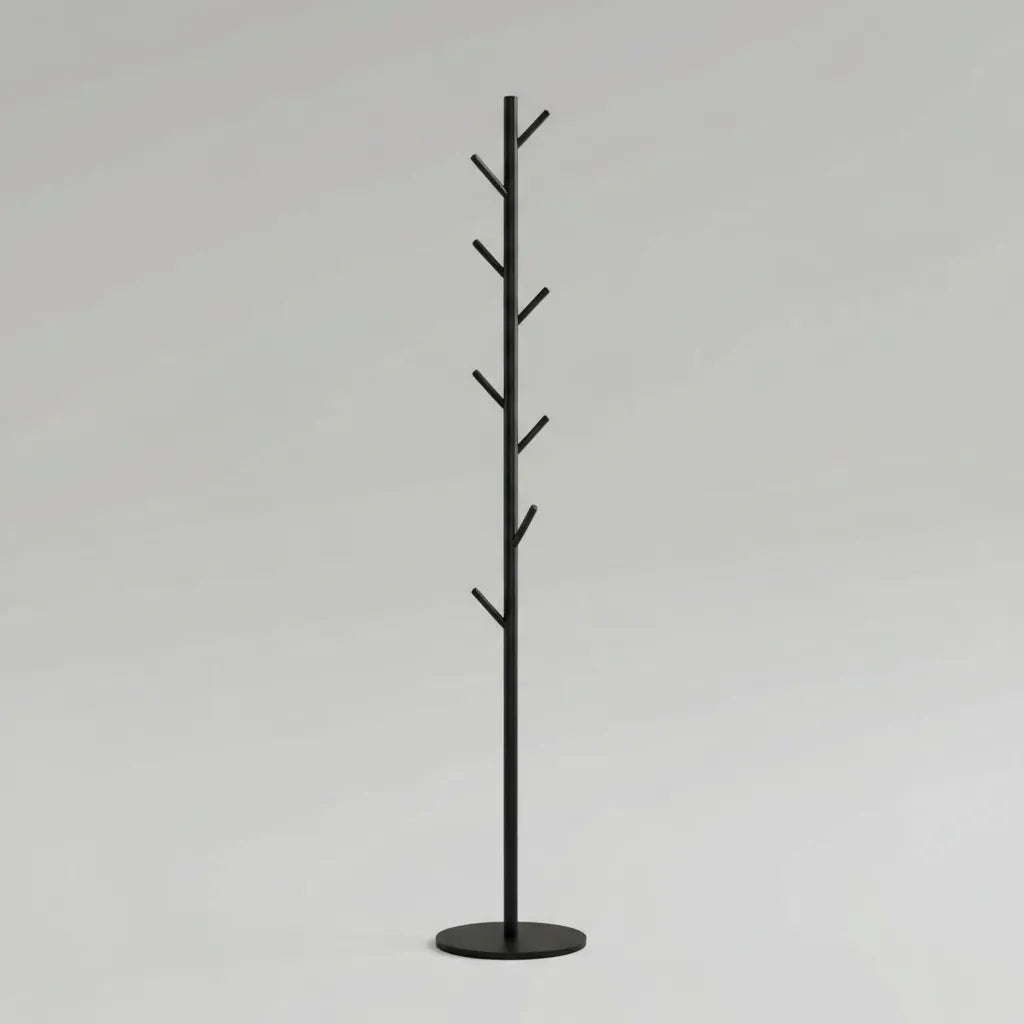 Perchero Moderno Nordico Estructura Piedra Marmol Y Metal NEGRO
