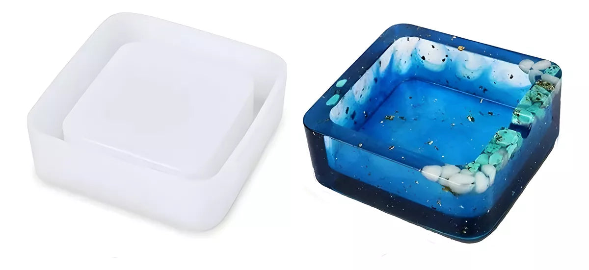 Molde De Silicona Portaceniza Contenedor De Residuos Resina