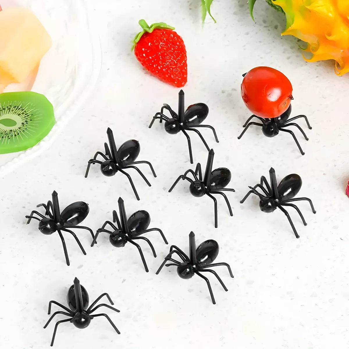 Tenedores De Postre Reutilizables Forma Hormiga Plástica 12u