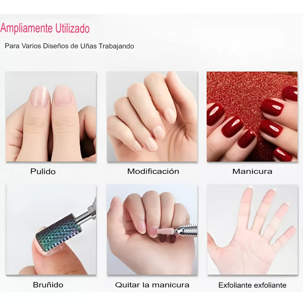 Juego De Fresas Combinadas De 7 Piezas Para Manicura Premium