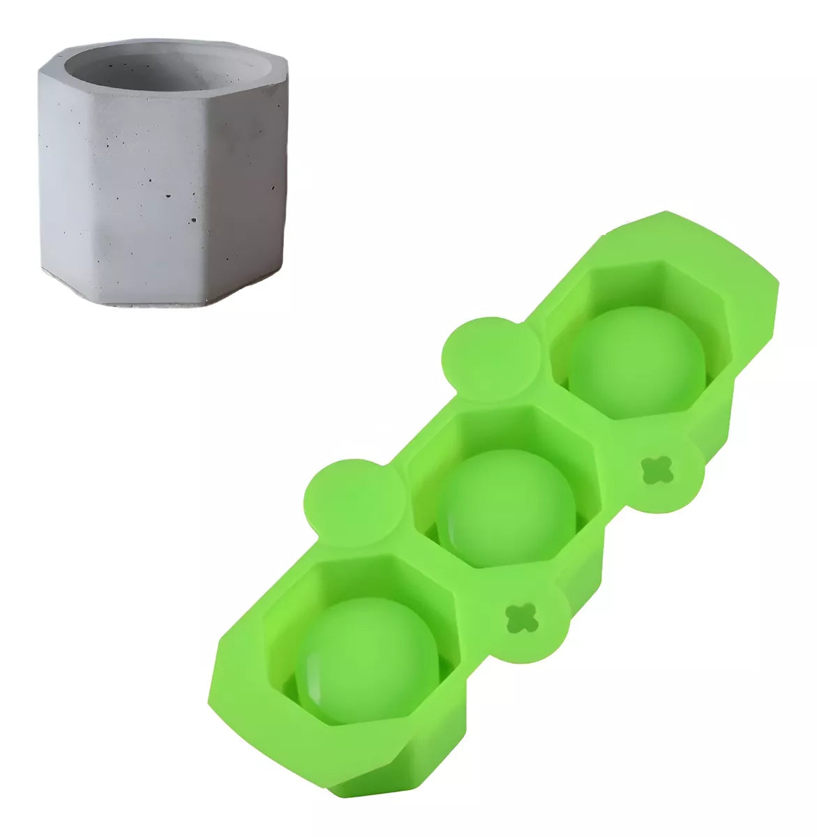Molde De Silicona Para hacer Macetas Forma Octogonal ideal Suculentas