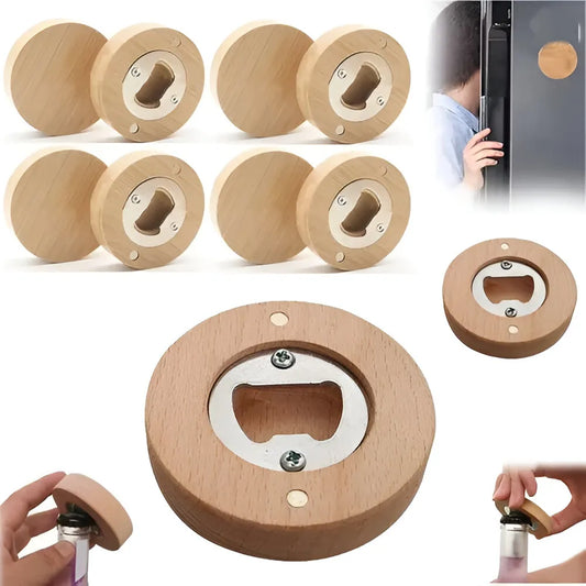 Destapador Abridor De Botella De Bambu Imantado X10un