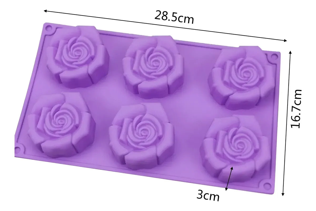Molde De Silicona Flor Grande Antiadherente Decoración