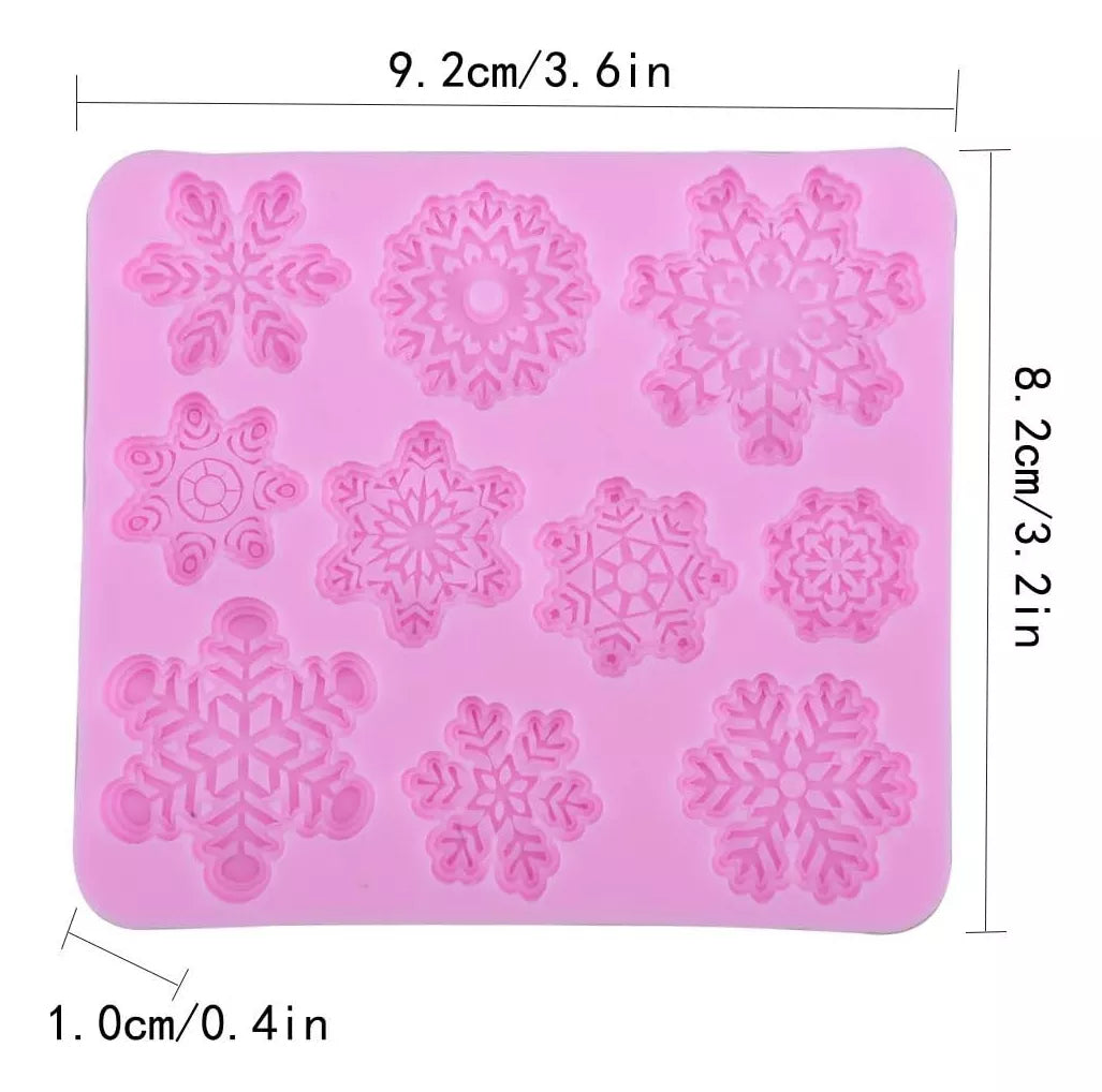 Moldes De Silicona Copos De Nieve Fondant Artesanias R-005