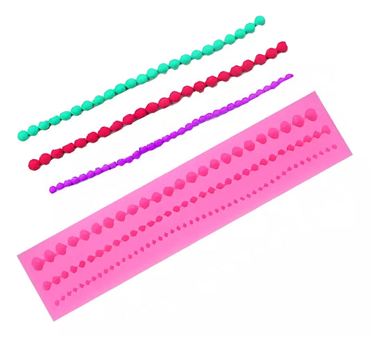 Molde De Silicona Cadenitas Pulseras Decoracion Tortas Arte R-060