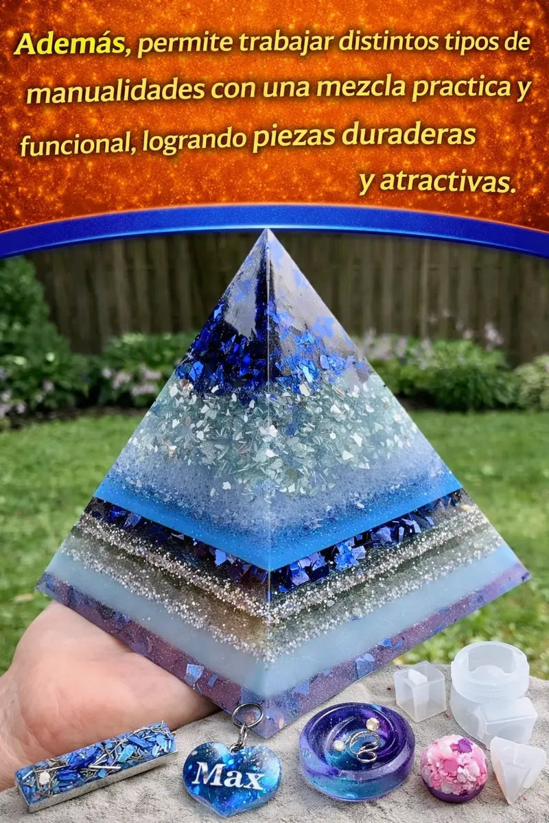 Resina Epoxi Cristal 1kg+1kg Artesanias Joyeria Total 2kg