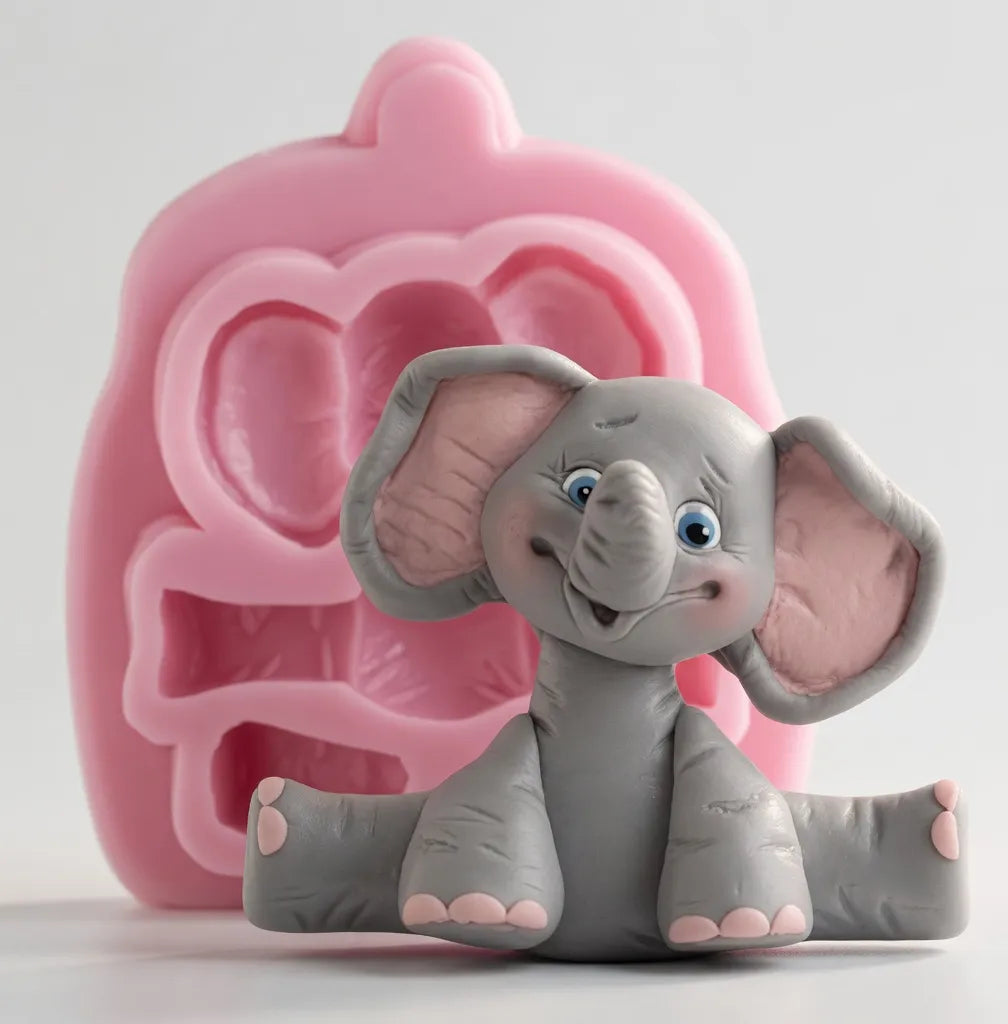 Molde Silicona Elefante Sentado Ideal Decoracion Torta R-016