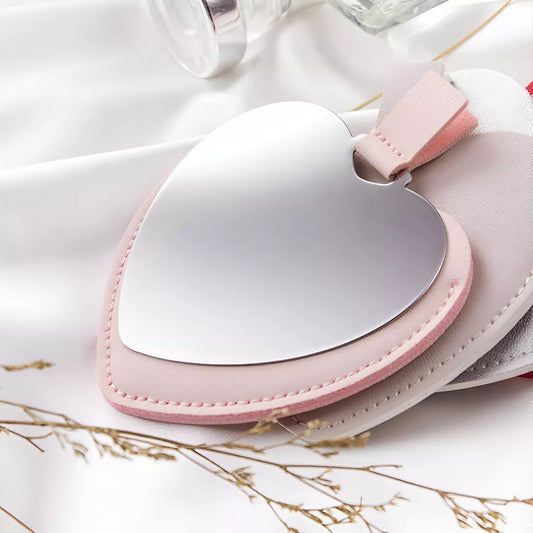 Espejo De Cartera Forma De Corazon Maquillaje Con Estuche